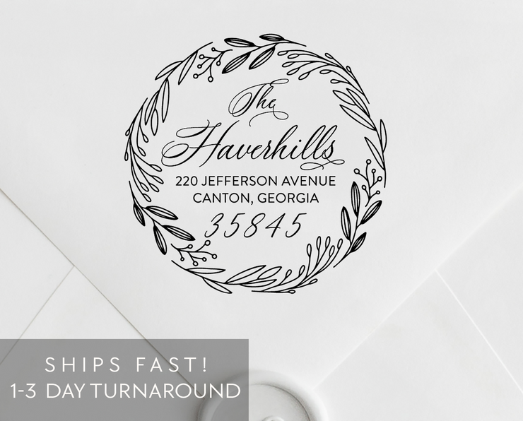 Return Address Stamp, Custom Rubber Stamp #052 by Starboard Press