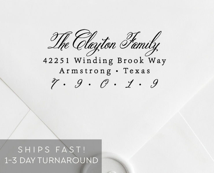 Return Address Stamp, Custom Rubber Stamp #002 by Starboard Press - Starboard Press