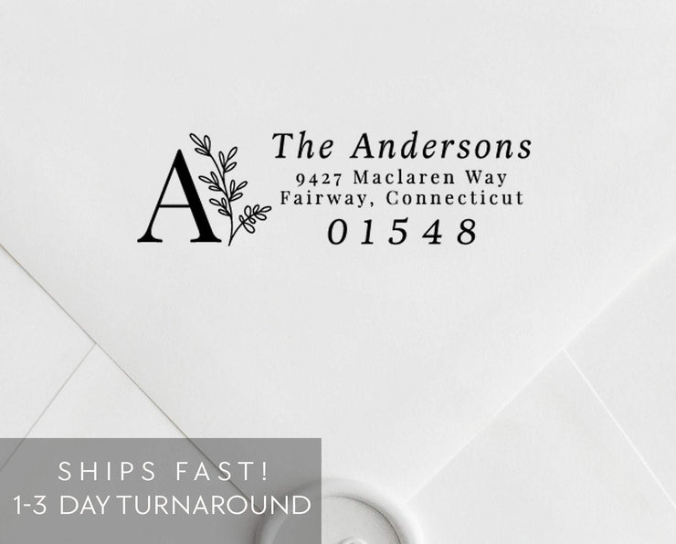 Return Address Stamp, Custom Rubber Stamp by Starboard Press