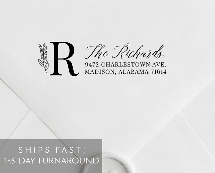 Return Address Stamp, Custom Rubber Stamp #014 by Starboard Press - Starboard Press
