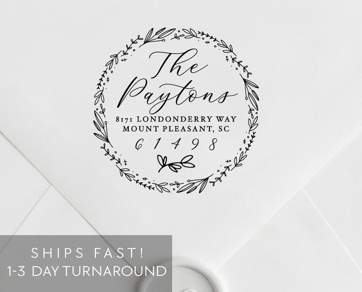 Return Address Stamp, Custom Rubber Stamp #016 by Starboard Press - Starboard Press