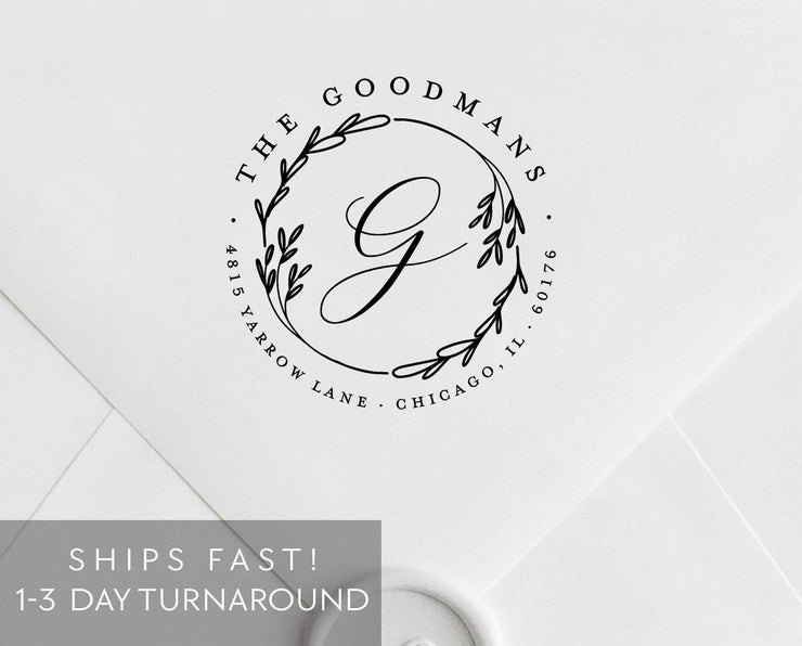 Return Address Stamp, Custom Rubber Stamp #018 by Starboard Press - Starboard Press