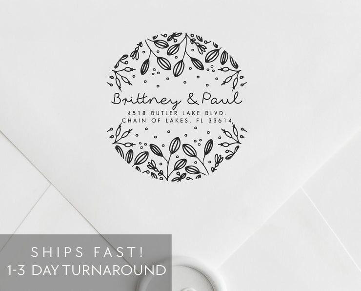 Return Address Stamp, Custom Rubber Stamp #019 by Starboard Press - Starboard Press