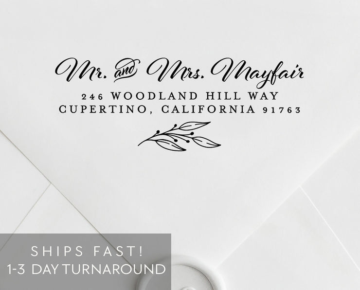 Return Address Stamp, Custom Rubber Stamp #023 by Starboard Press - Starboard Press