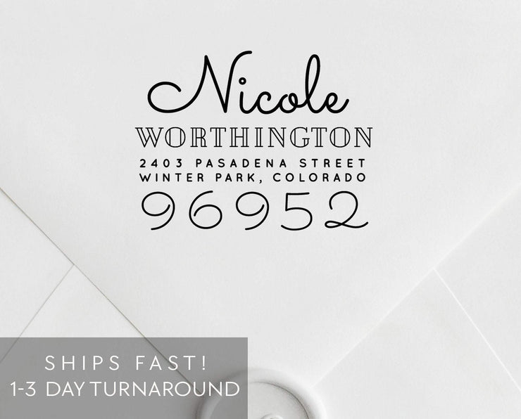Return Address Stamp, Custom Rubber Stamp #024 by Starboard Press - Starboard Press