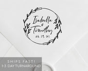 Wedding Monogram Stamp, Custom Rubber Stamp #046 by Starboard Press - Starboard Press